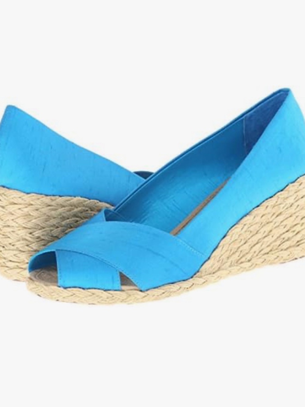 RALPH LAUREN Cecilia Turquoise Shantung Silk Espadrilles